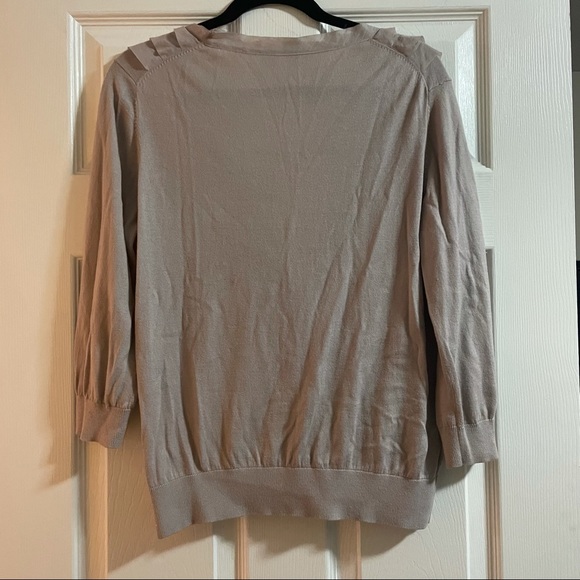 Loft Ruffle V-Neck Lightweight Cardigan - Picture 3 of 13